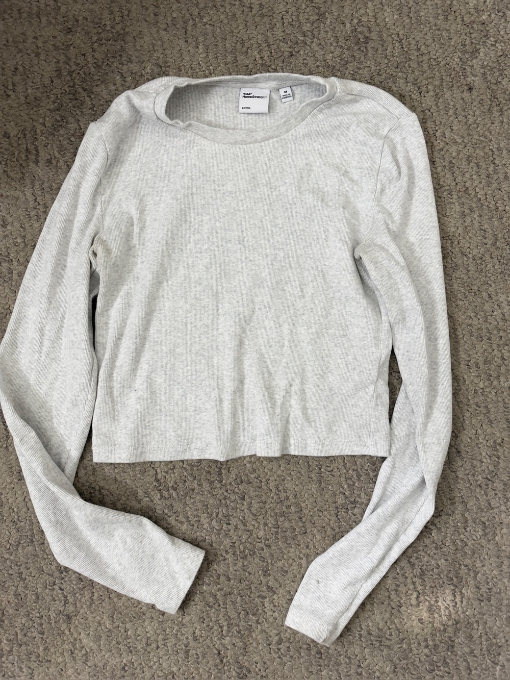 Aritzia TNA HomeStretch™ Ribbed Long Sleeve Top — Size M